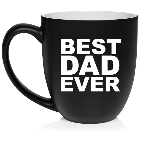 Best Dad Ever Ceramic Coffee Mug Tea Cup Gift for Him, Son, Grandpa, Husband, Gift For Dad, Father's Day Gift (16oz Matte Black)