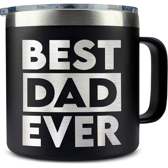 Best Dad Ever Coffee Black Mug/Tumbler 14oz Gift For Dad, Gifts For Dad From Daughter, Son, Kids - Fathers Day - Birthday Gift Ideas For Daddy - Christmas Gifts For Father