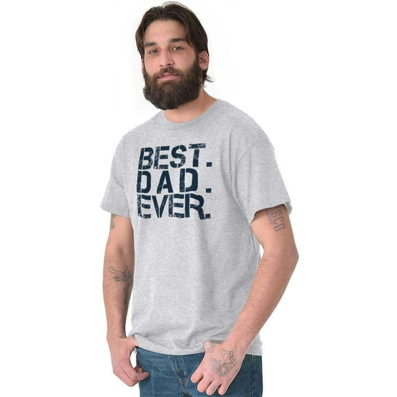 Best Dad Ever Cool Fathers Day Gift Men's Big & Tall Crewneck Graphic Tee Brisco Brands 3X