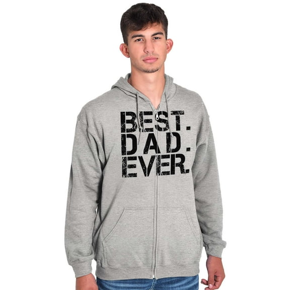Best Dad Ever Cool Fathers Day Gift Men's Big & Tall Graphic Zip Up Hoodie Brisco Brands 5X