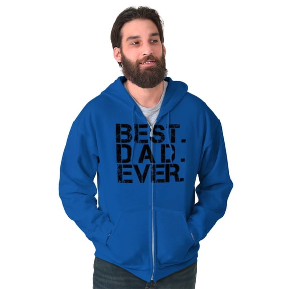 Best Dad Ever Cool Fathers Day Gift Men's Big & Tall Graphic Zip Up Hoodie Brisco Brands 5X