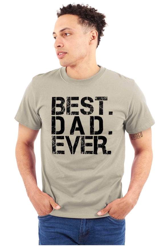 Best Dad Ever Cool Fathers Day Gift Men's Big & Tall Crewneck Graphic Tee Brisco Brands 3X