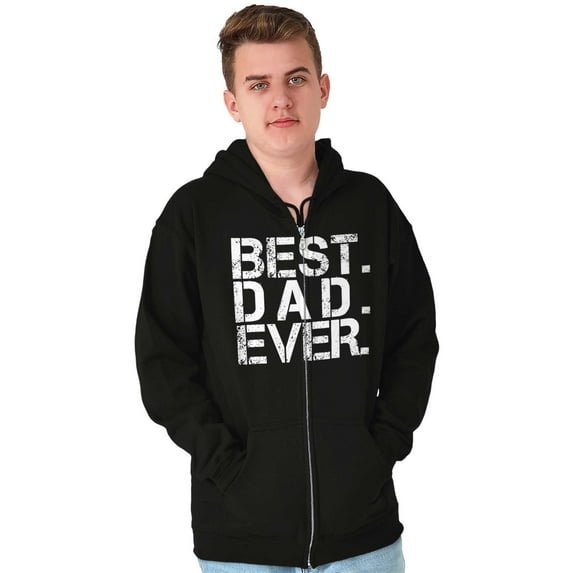 Best Dad Ever Cool Fathers Day Gift Men's Big & Tall Graphic Zip Up Hoodie Brisco Brands 3X
