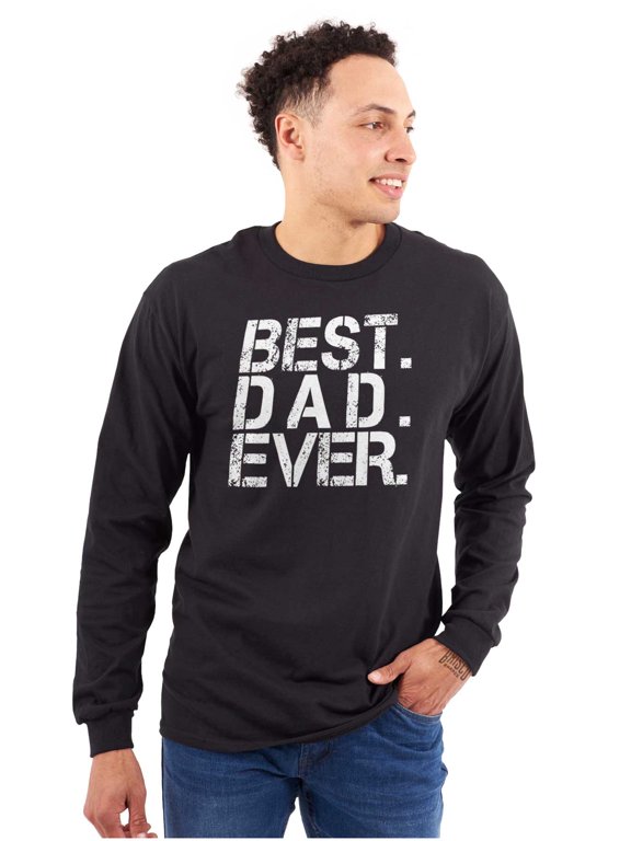 Best Dad Ever Cool Fathers Day Gift Men's Big & Tall Long Sleeve Graphic Tee Brisco Brands 2X