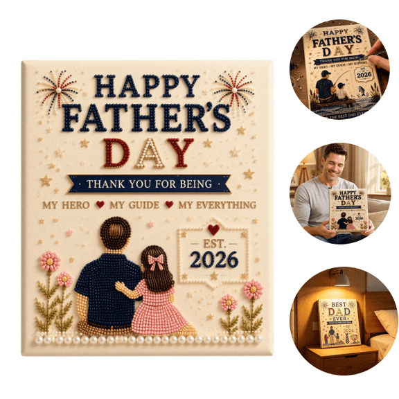 Best Dad Ever DIY Pearl Painting Kit, Father’s Day Pearl Bead Art Craft Set, Handmade Keepsake Gift from Daughter Son for Dad, 2026 Fathers Day Gifts for Dad (B)