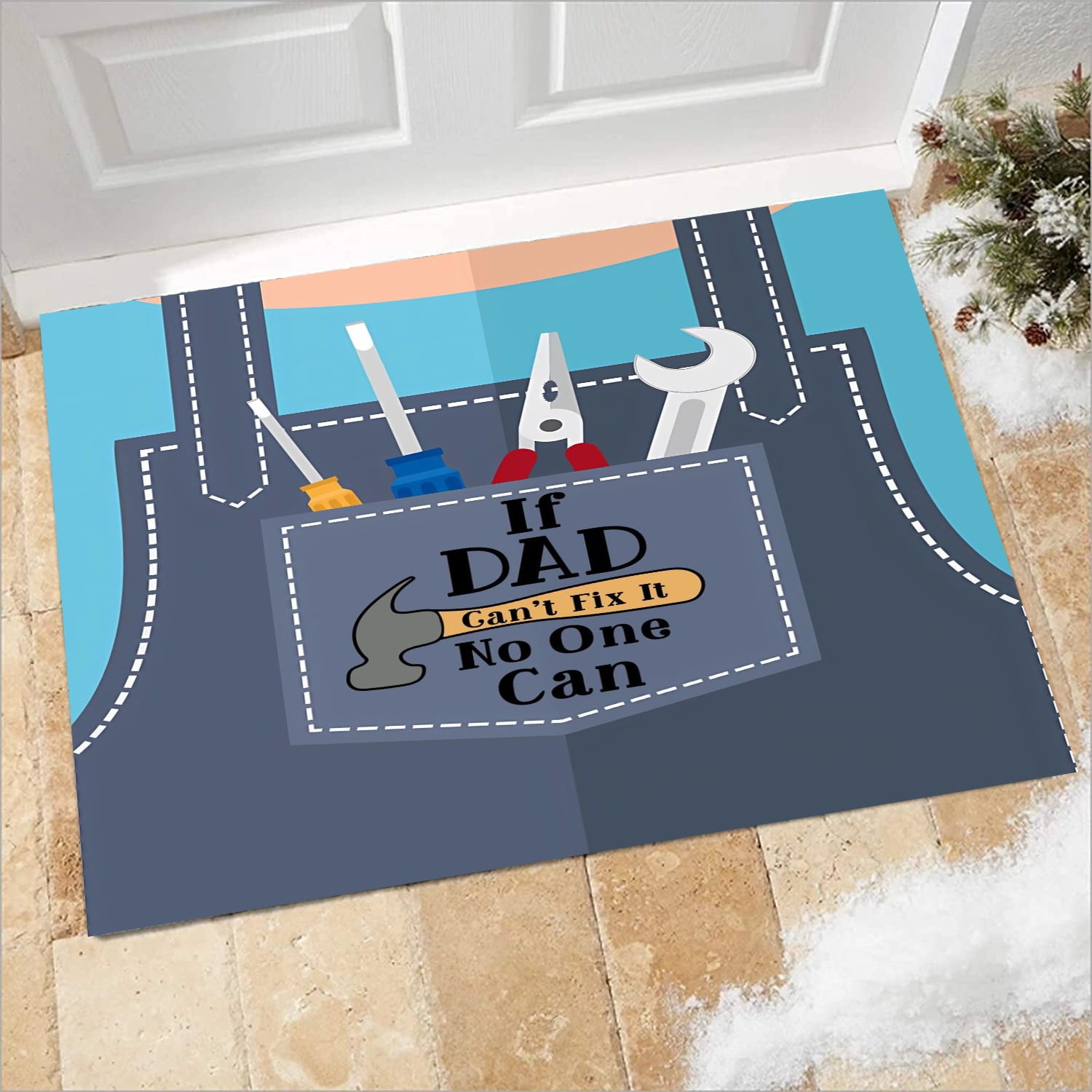 Best Dad Ever Door Mat Outdoor Premium Christmas Doormats for Outdoor Entrance NonSkid