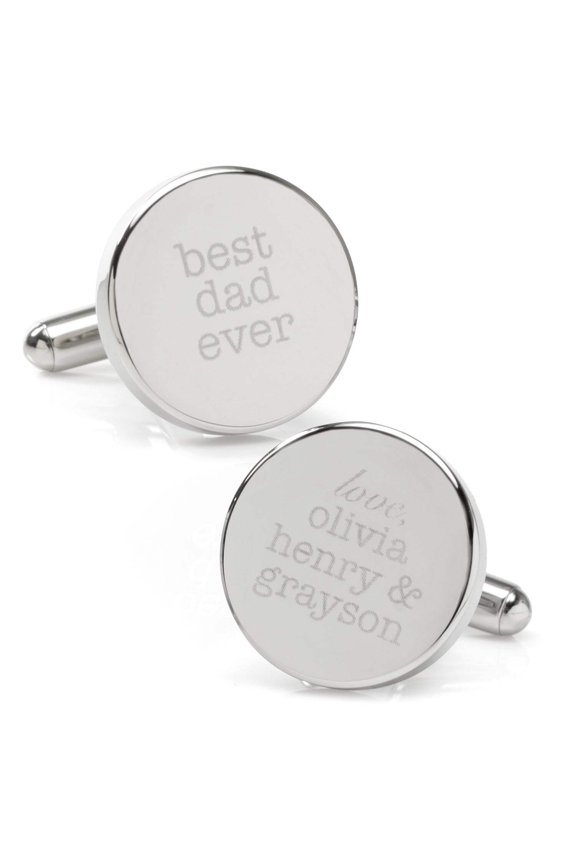 Best Dad Ever Engravable Cufflinks
