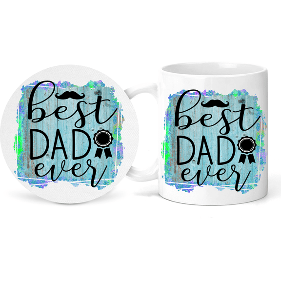 Best Dad Ever Fathers Day Birthday Dad Coffee Mug Coaster Gift Set