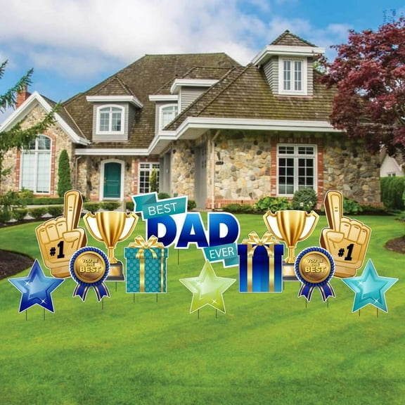 Best Dad Ever Father's Day Yard Card Decoration Set, 12 Pcs  (19358)