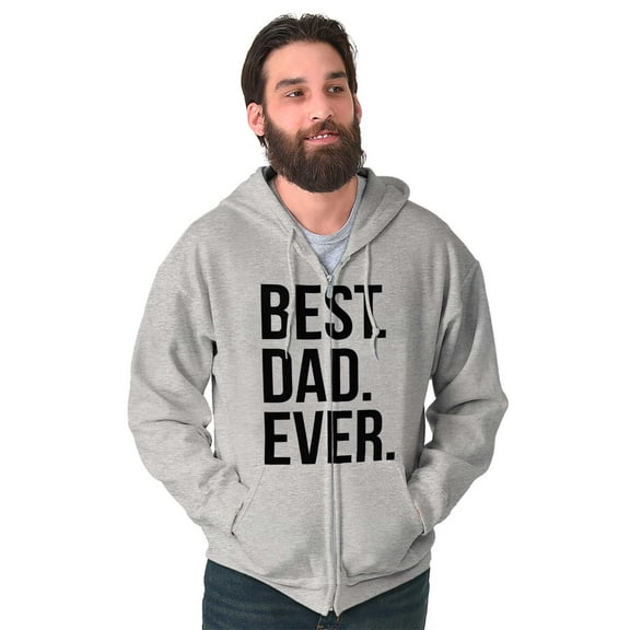 Best Dad Ever Fathers Day Gift Zip Hoodie Sweatshirt Men Brisco Brands S