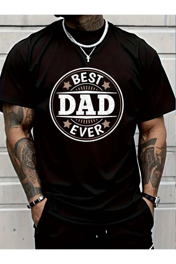 Best Dad Ever Funny Vintage Father Daddy Fathers Day Men T-Shirt Soft Cotton Lightweight Casual Graphic Tee,Casual Summer Fashion T-shirt