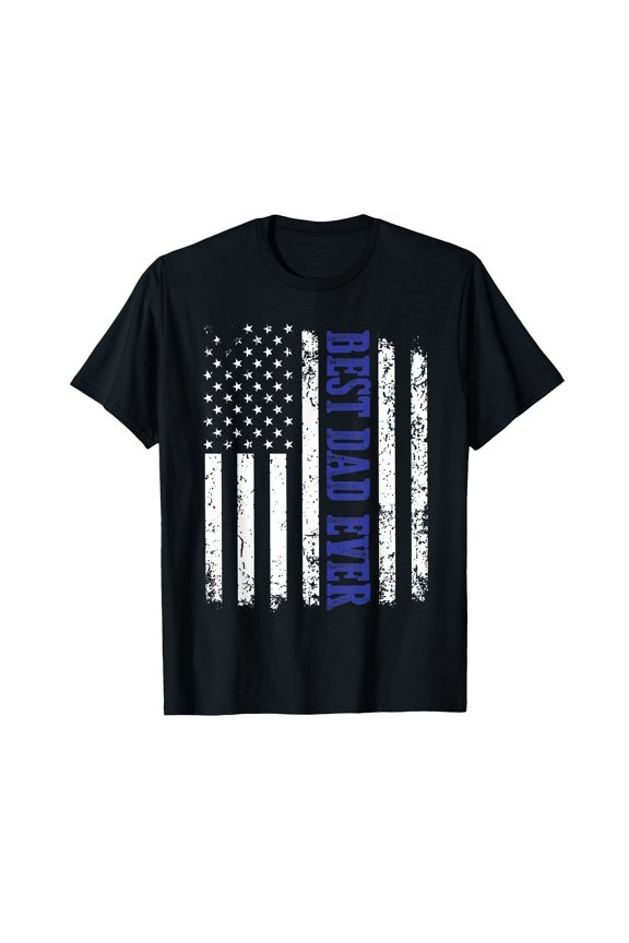 Best Dad Ever Garden Flag - Distressed American Flag Design - Durable Outdoor Yard Decor