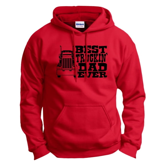 Best Dad Ever Gift For Dad Best Truckin' Dad Ever Hoodie Sweatshirt 2X-Large Red