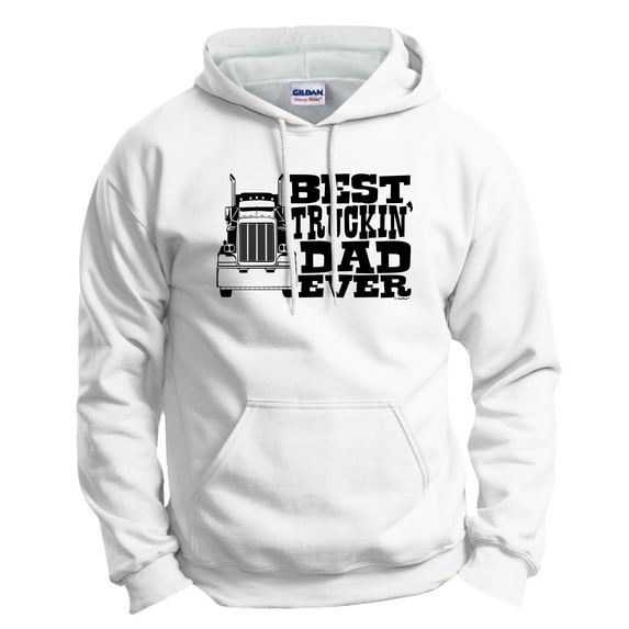 Best Dad Ever Gift For Dad Best Truckin' Dad Ever Hoodie Sweatshirt 2X-Large White