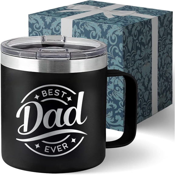 Best Dad Ever Gifts for Fathers Day Mug from Daughter - Dad Mug Tumbler Dads Gifts for Christmas Drinking Cup - Dad Birthday Papa Present - Father Birthday Gift 14oz Stainless Steel Tumbler with Lid