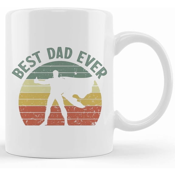 Best Dad Ever Hero Two Tone Coffee Mug White, High Quality, Gift Idea For Father's Day, Fathers Day Mug, Gifts For Dad, Unique Father's Day Gifts From Son, Daughter, Wife Kids, Coffee Mu
