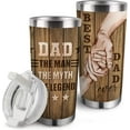 thumbnail image 1 of Best Dad Ever Insulated Vacuum Tumbler with Lid, Father''s Day Gifts for Men Dad Papa Grandpa, Hand in Hand Wood Grain Funny Stainless Steel Double Wall Cup, 20 oz Travel Detachable Straw Mug, 1 of 6