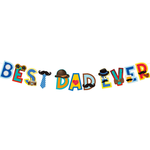 Best Dad Ever Letter Banner, Colorful Party Decoration, Father's Day Garland