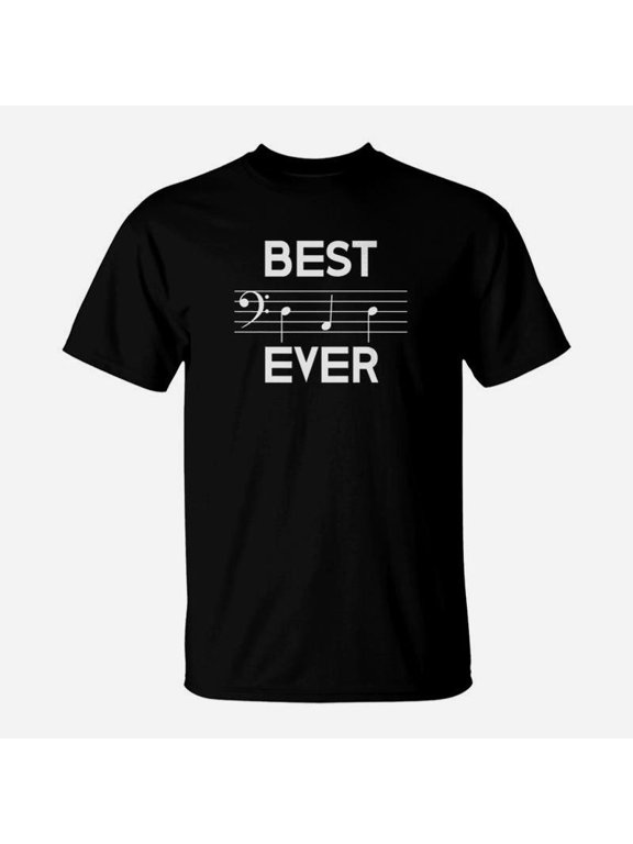 Best Dad Ever Music Bass Clef Note Fathers Day TShirt