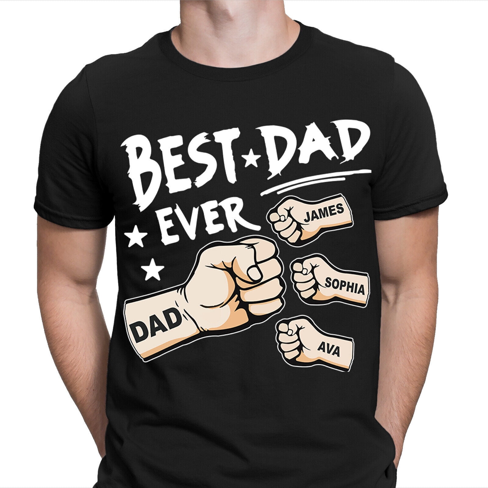 Best Dad Ever Personalised Fathers Day T Shirt Birthday Novelty Gift 