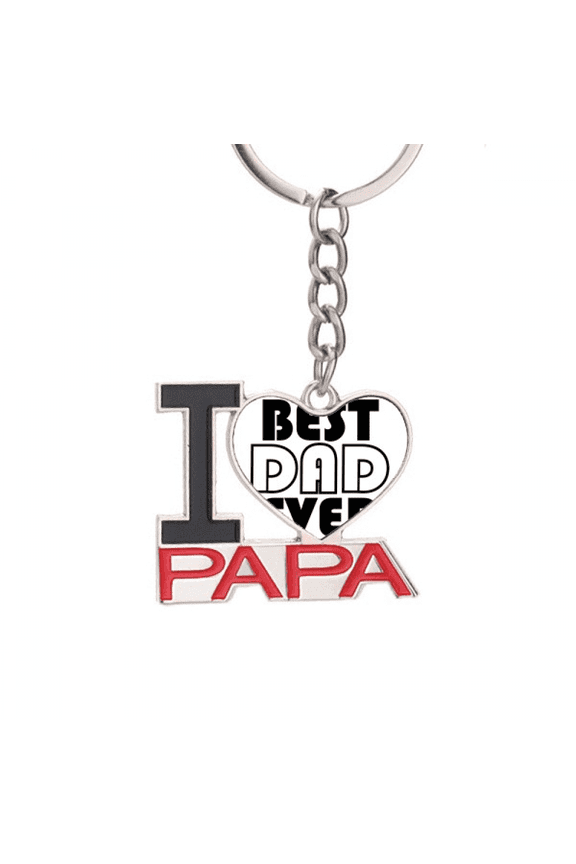 Best Dad Ever Quote Father's Day Keychain Metal Keyring Holder Love PAPA Father