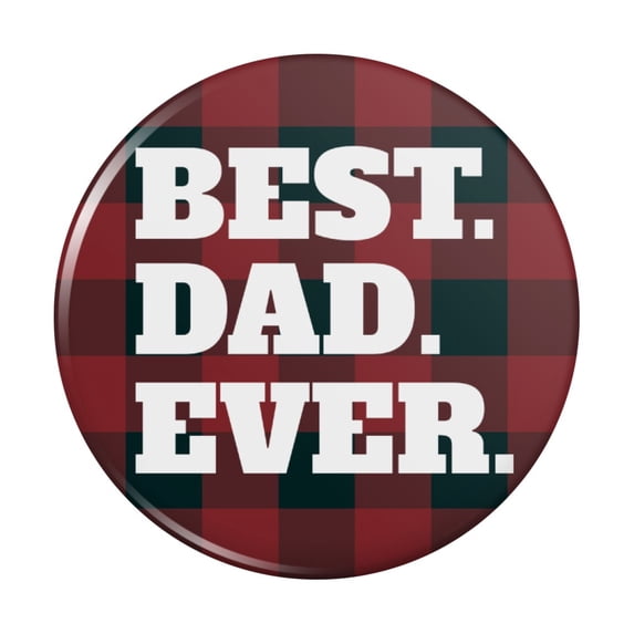 Best Dad Ever Red Black Plaid Kitchen Refrigerator Locker Button Magnet