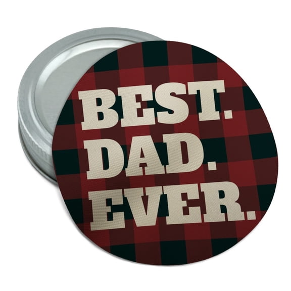 Best Dad Ever Red Black Plaid Round Rubber Non-Slip Jar Gripper Lid Opener