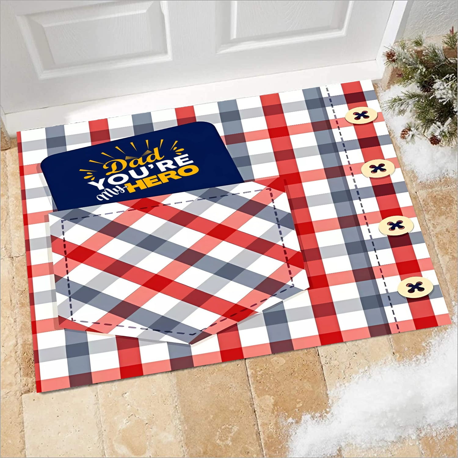 Best Dad Ever Rug Outdoor Rugs Washable Indoor Buffalo Check Rug