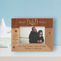 Best Dad Ever Some People Don't Believe I Heroes But They Haven't Met My Dad Personalized Wooden Frame-5" x 3 1/2" Brown Horizontal