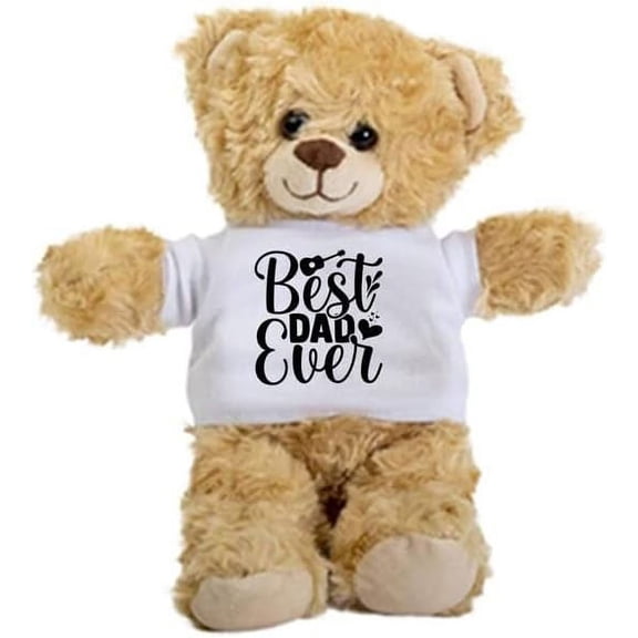 Best Dad Ever Teddy Bear, Dad Gift, Stuffed Animal, Plush Teddy Bear with Tee, Welcoming Baby Gift, Gift for Her, Birthday Christmas Basket Gift Idea