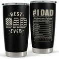 thumbnail image 1 of Best Dad Ever Tumbler with Lid - Dad Nutrition Facts 20oz Insulated Stainless Steel Mug - Coffee Mug for Travel Outdoor Sport Office, Gift for Father‘s Day Birthday, 1 of 6