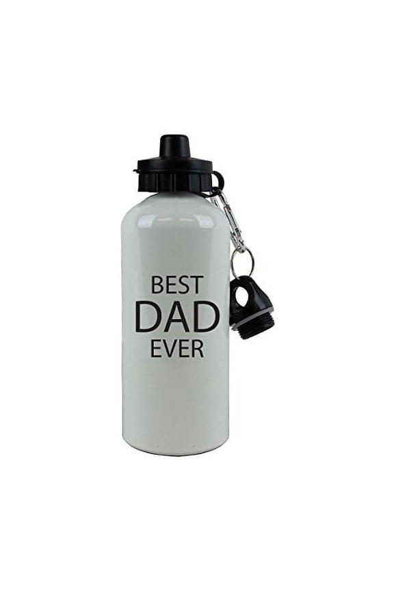 Best Dad Ever White Aluminum Water Bottle - Great Gift for Father's Day, Birthday, or Christmas Gift for Dad, Grandpa, Papa, Husband