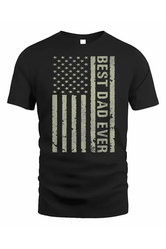 Best Dad Ever With US American Flag For Fathers Day Shirt