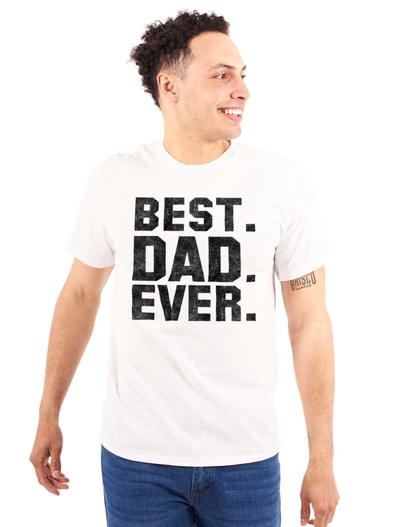 Best Dad Ever Worlds Coolest Father Men's Big & Tall Crewneck Graphic Tee Brisco Brands 2X