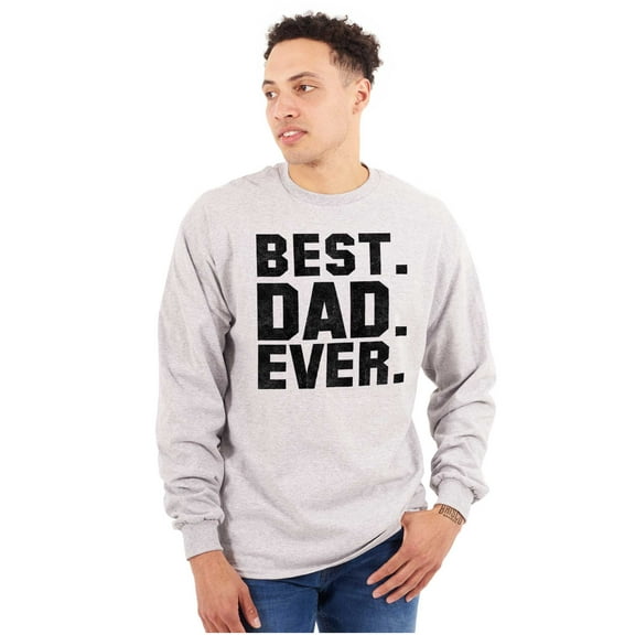 Best Dad Ever Worlds Coolest Father Men's Big & Tall Long Sleeve Graphic Tee Brisco Brands 3X