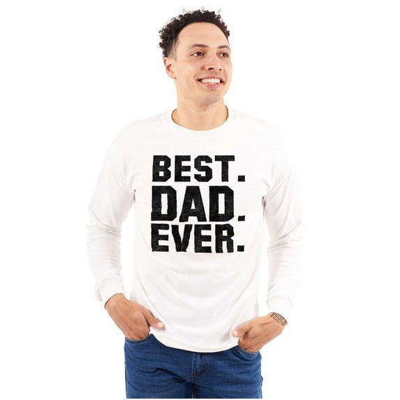 Best Dad Ever Worlds Coolest Father Men's Long Sleeve Tee T Shirt Brisco Brands M