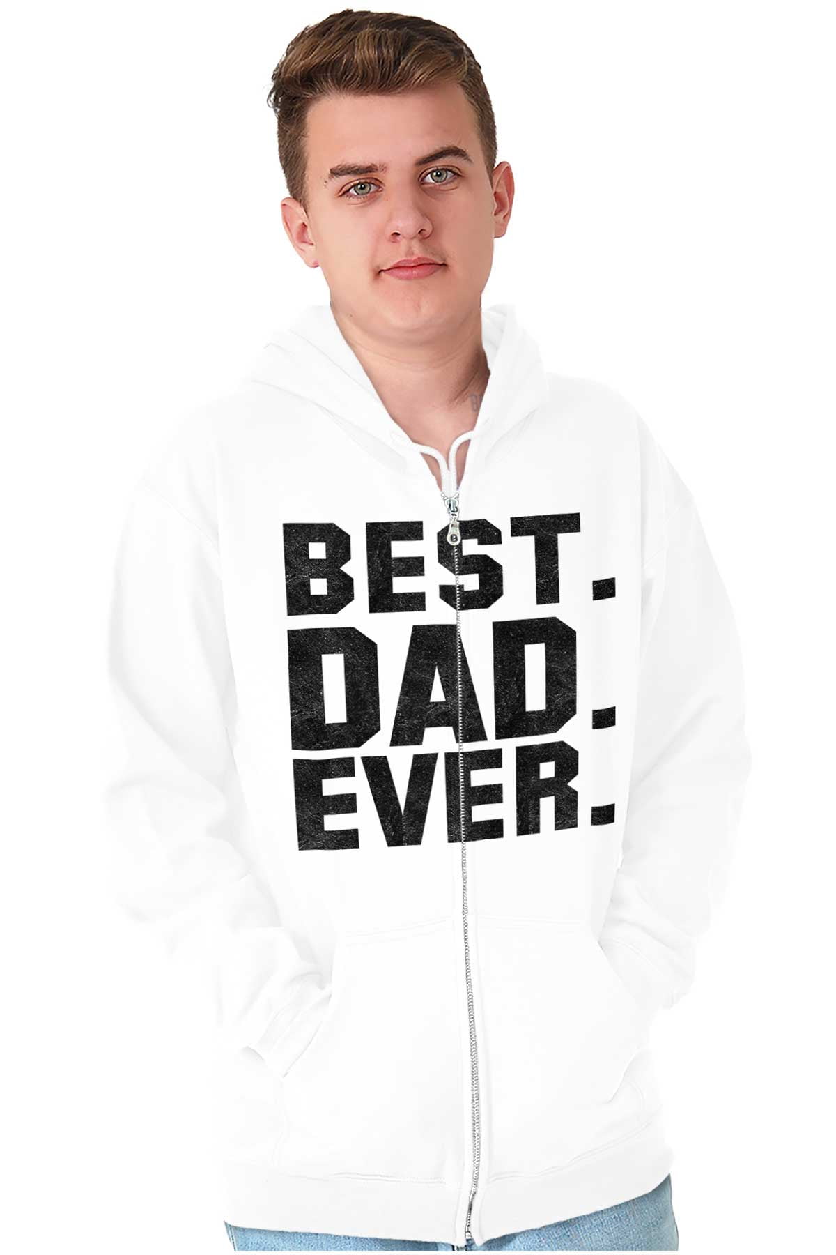 Best Dad Ever Worlds Coolest Father Zip Hoodie Sweatshirt Men Brisco Brands 4X