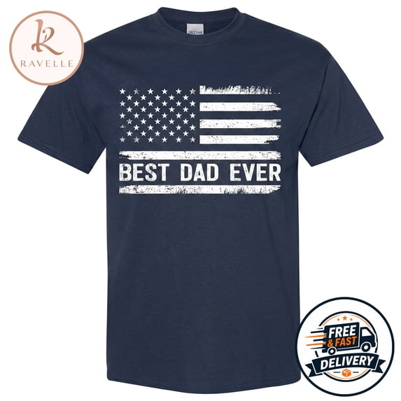 U.S.A Flag Best Dad Ever T-Shirt, Fathers Day Shirt, Gifts for Dad Daddy Papa Grandpa