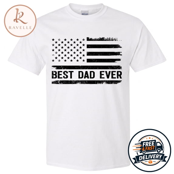 U.S.A Flag Best Dad Ever T-Shirt, Fathers Day Shirt, Gifts for Dad Daddy Papa Grandpa