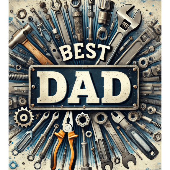Best Dad Fathers Day Tools Design Edible Image Cake Topper for Quarter Sheet Cake, by Tnct. (1 Count)