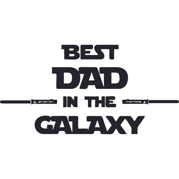 Best Dad In The Galaxy Cartoon Characters Wall Art Vinyl Sticker Design Decal Girls Boy Kid Bedroom Nursery Kindergarten Fun Home Children Room Decor Sticker Wall Vinyl Decoration Size (10x8 inch)
