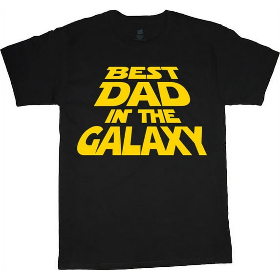 Best Dad Galaxy Father's Day Gift Big and Tall T-shirt Black Tee
