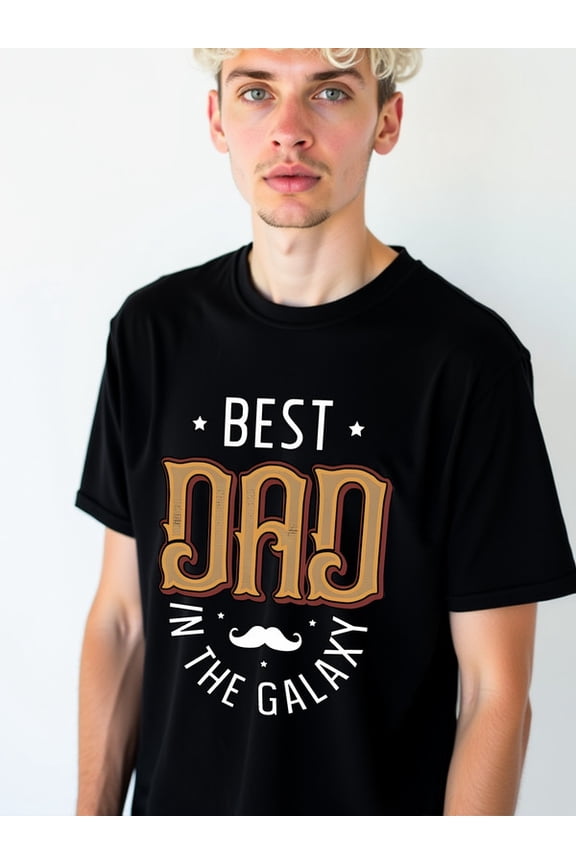 Best Dad Galaxy T-Shirt mens comfort colors tshirt black short top Everyday and weekend wear Unique Design Unisex Shirt Short Sleeve tshirts