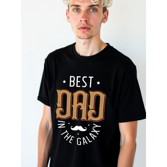 Best Dad Galaxy T-Shirt mens comfort colors tshirt black short top Everyday and weekend wear Unique Design Unisex Shirt Short Sleeve tshirts