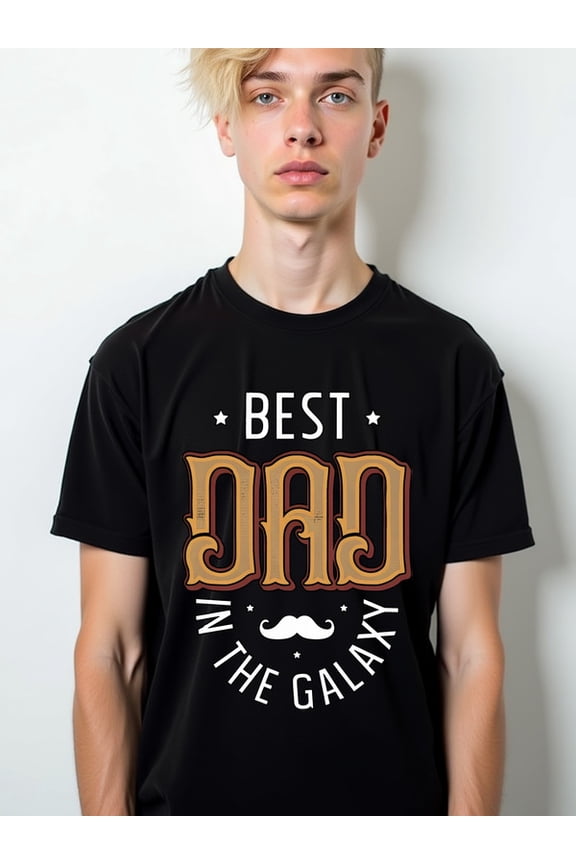 Best Dad Galaxy Tee Men's t shirts black summer graphic Perfect for exercise Daytime and weekend wear Vintage Unisex Shirt Graphic Tee tshirts