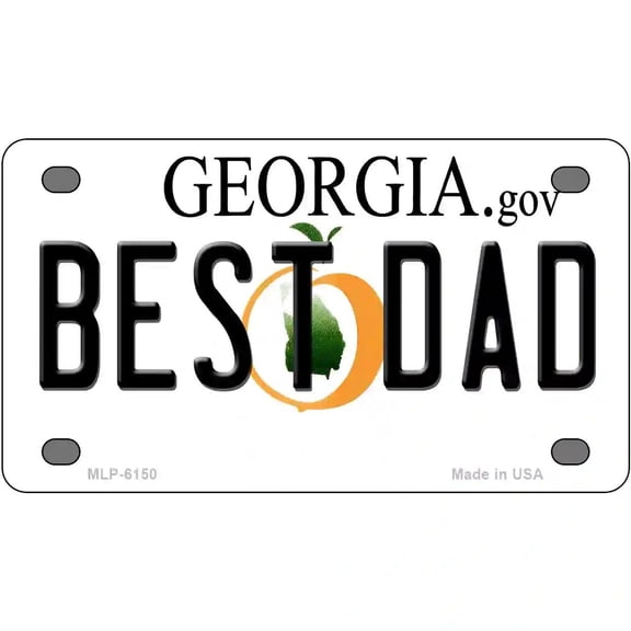 Best Dad Georgia Novelty Metal License Plate 4" x 2.2" Mini