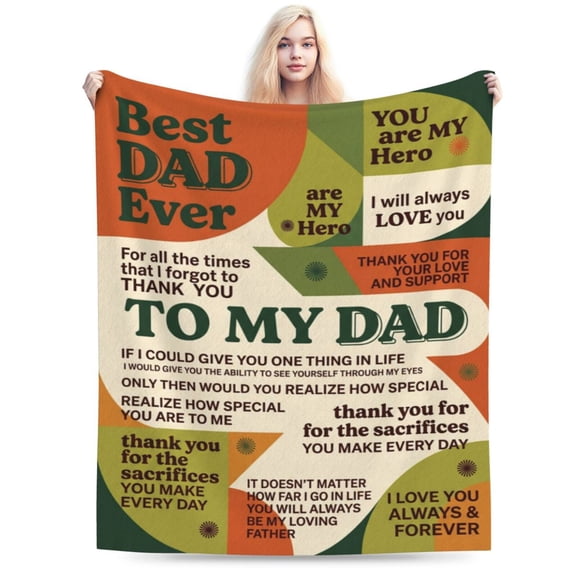 Best Dad Gift Blanket, Soft Cozy Flannel Throw Blanket for Father, Birthday Gift from Daughter Son, Best Daddy Ever Gift for Dad Who Wants Nothing 50x40