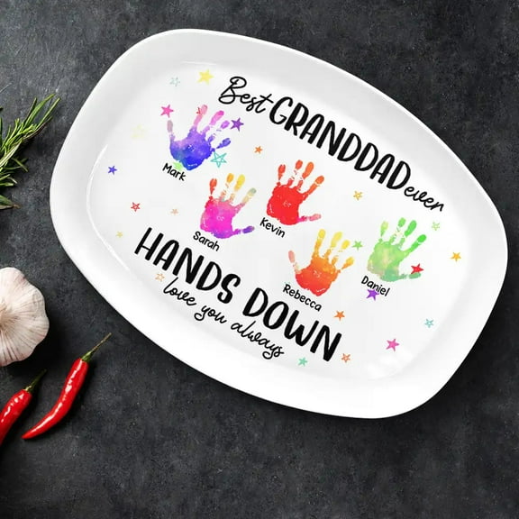 Best Dad Grandpa Ever Hands Down - Personalized Plate
