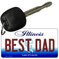 thumbnail image 1 of Best Dad Illinois State License Plate Tag Key Chain KC-10319 3" x 1.5" Key Chain (KC), 1 of 1