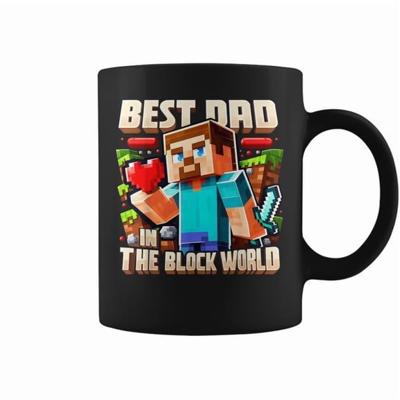 Best Dad In The Block World Pixel Gaming Father Day Coffee Mugs